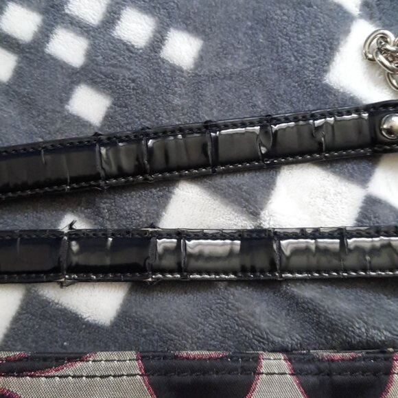 Coach Black Gray Pink Canvas Chain Strap Shoulder Tote Handbag No H1282-21161 - Picture 6 of 16